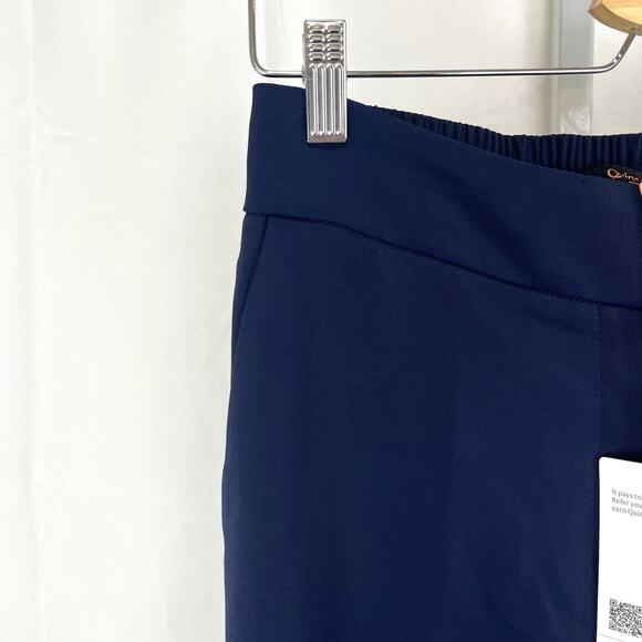 NWT QUINCE Stretch Crepe Ankle Pants Zip Fly Elastic Waist Navy Blue Size 4 - Picture 6 of 12